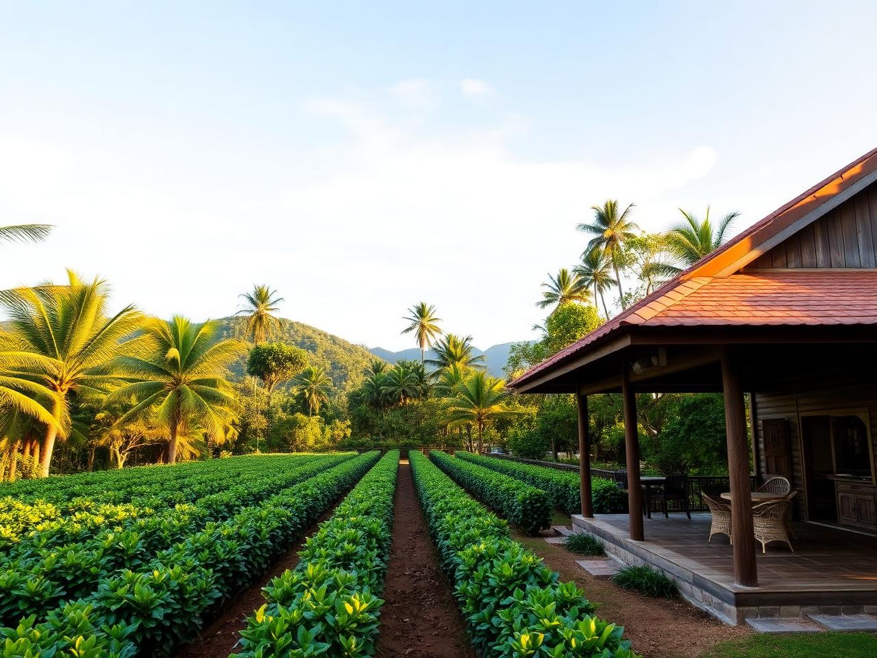 Maharlika Amadeo — Rustic-modern pavilion on a coffee-country landscape